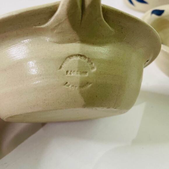 Vintage Set Of 3 Colonial Williamsburg Pottery Candlestick Holder. - Picture 6 of 7